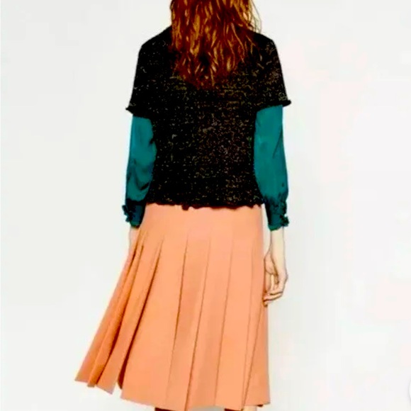 NWT ZARA Slit Pleated Midi Women's Kilt with Buckle Fasteners  SZ XS - Picture 4 of 13